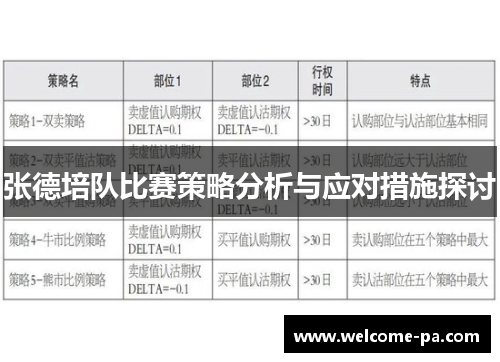 张德培队比赛策略分析与应对措施探讨